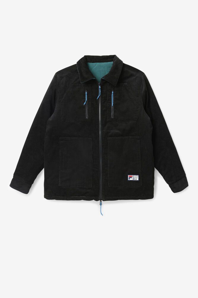 Fila Jacket Mens Black - Crank Reversible - Philippines 4127936-VE